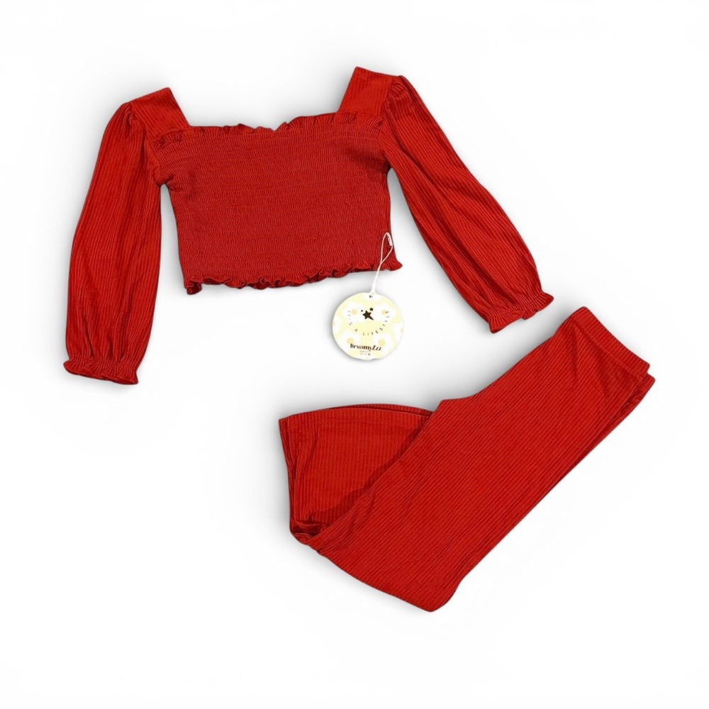 “Rust” Smocked top & flare bamboo set